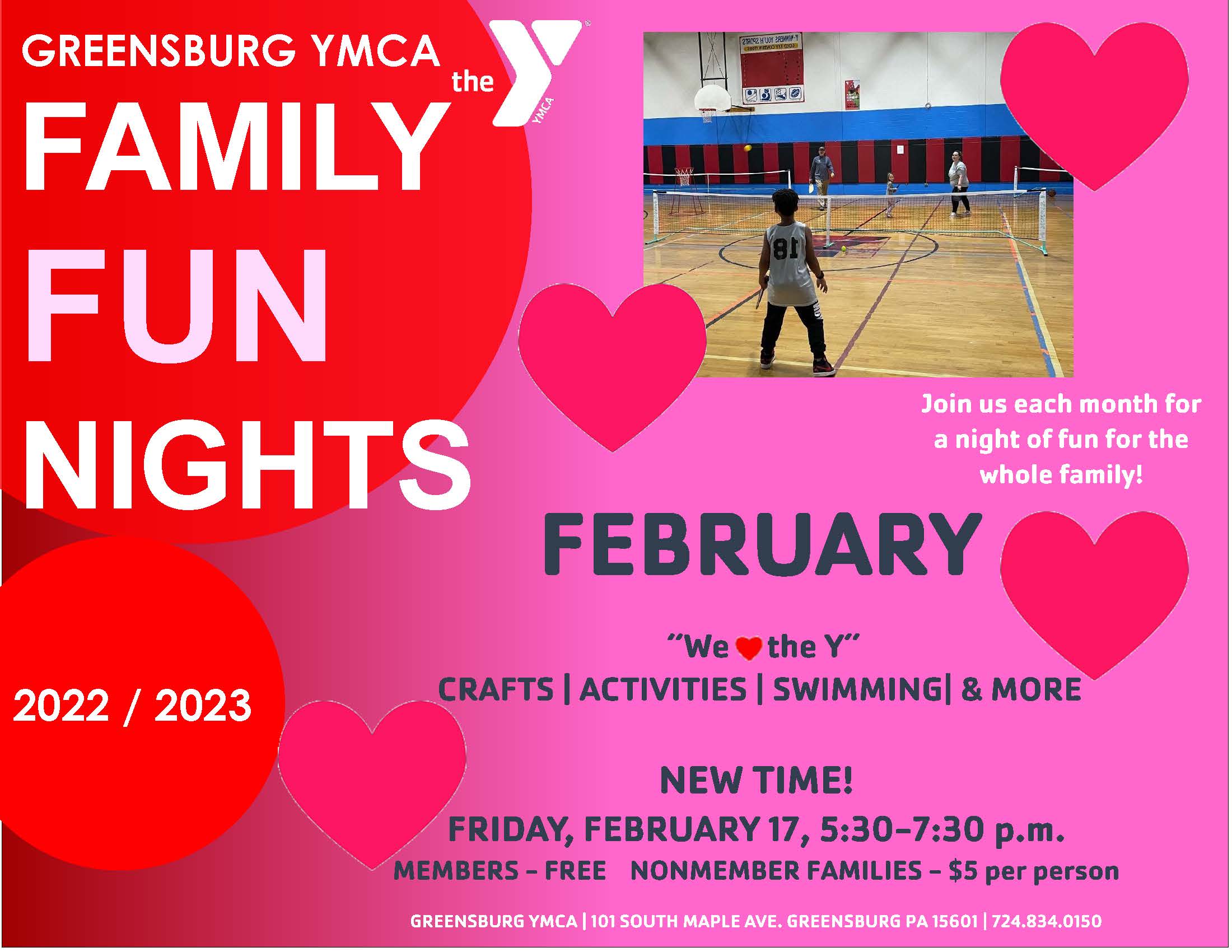 Family Fun Night"We Love the Y" YMCA of Greensburg, PA YOUTH