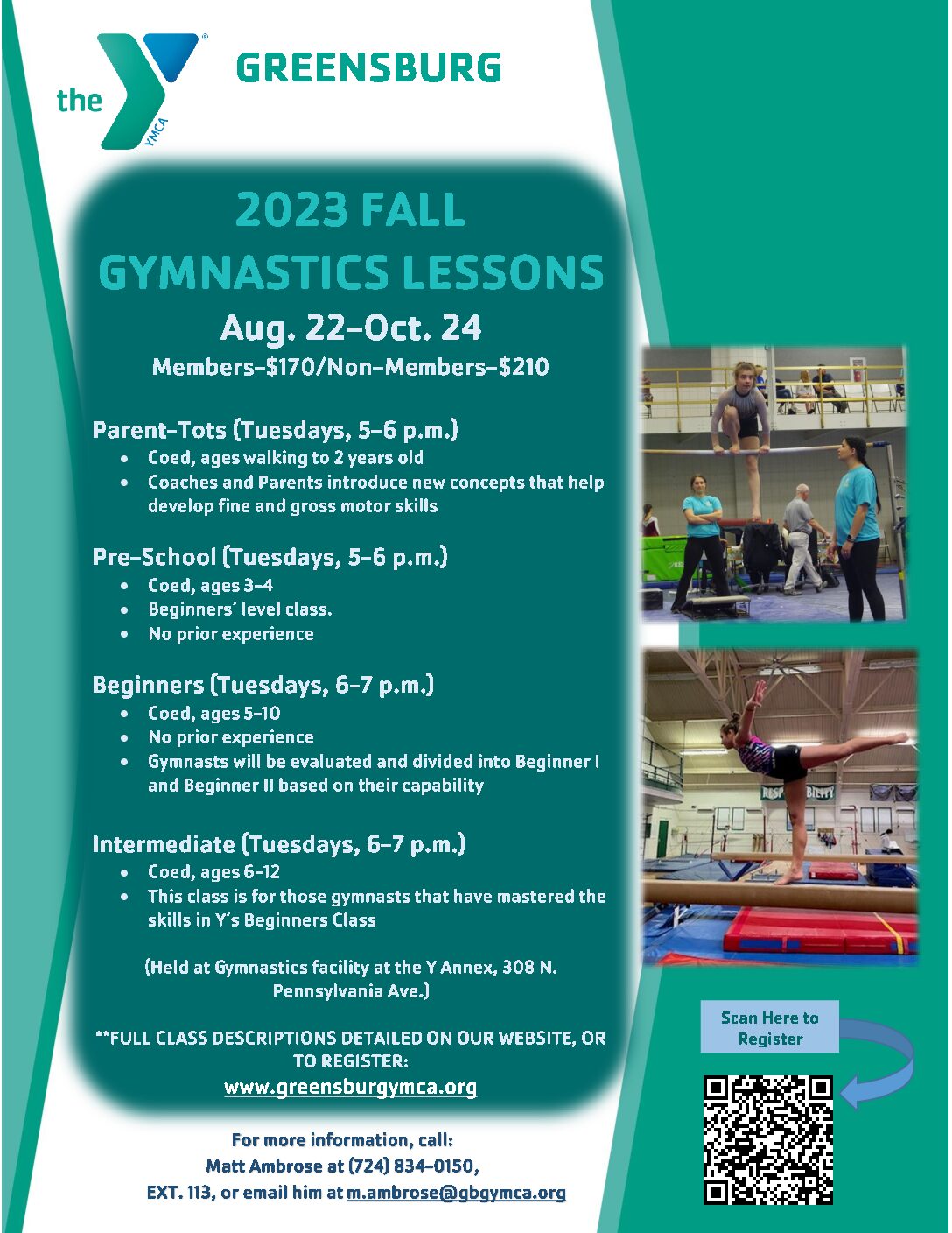 2023 Fall Gymnastics Lessons