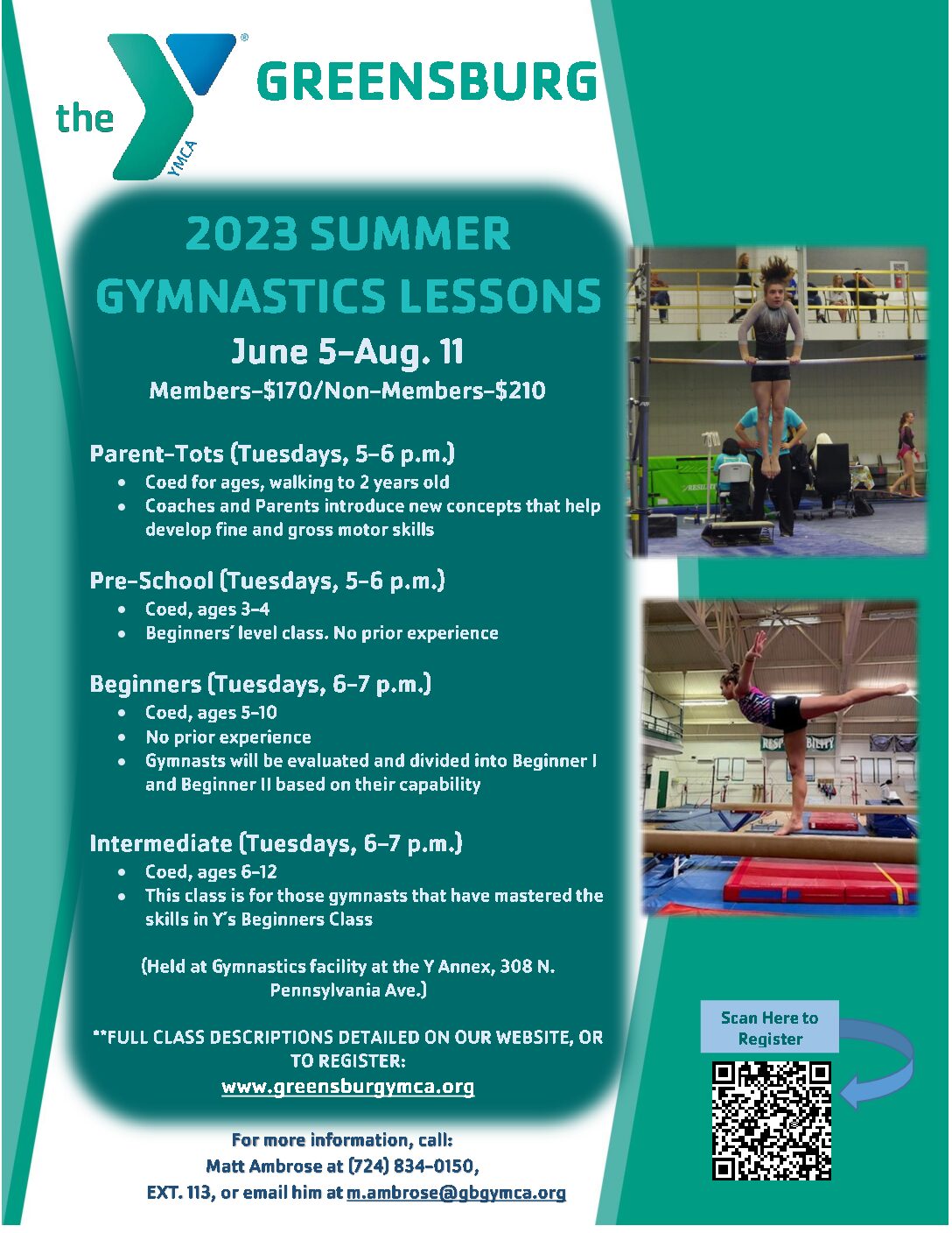 2023 Summer Gymnastics Lessons