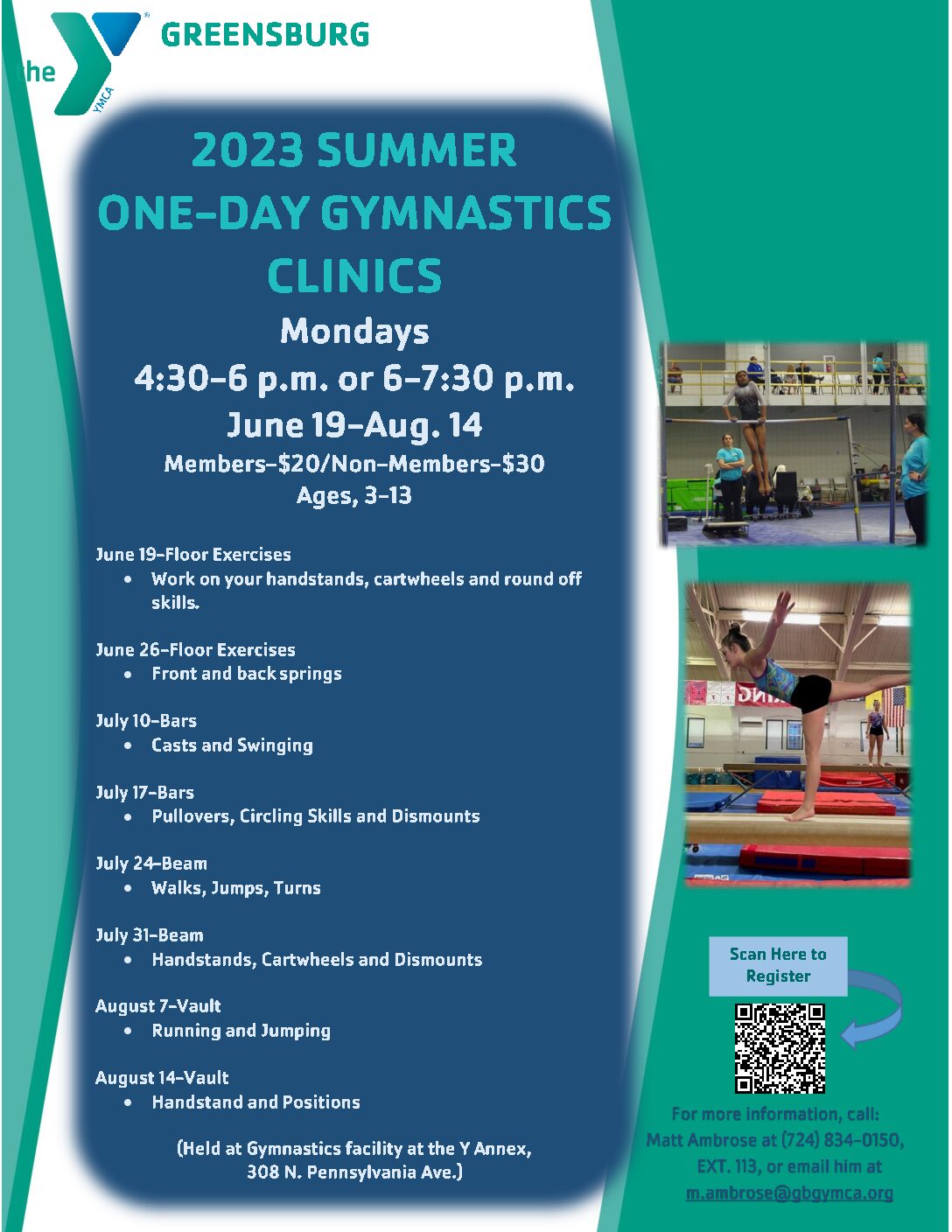 2023 Summer Gymnastics Clinics